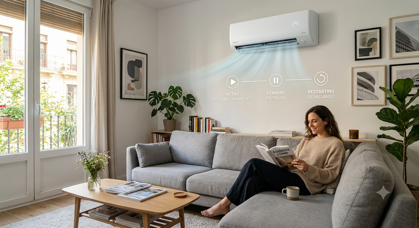Aire acondicionado que se para y vuelve a funcionar